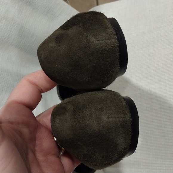 Vince Dark Green Nina D'orsay Suede Flats Women's Sz 7.5-Casual Academia Career - Picture 9 of 10